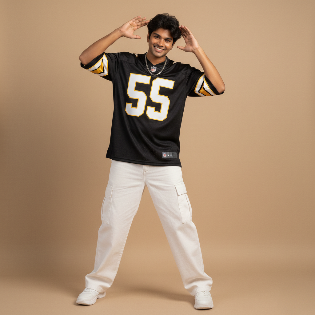 Varsity Oversized Jersey - Black