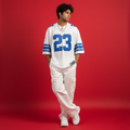 Varsity Oversized Jersey - Blue and White